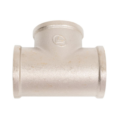 Тройник резьбовой DOUBLE-LIN латунный никелированный В/В/В 1" LL6016 (1")