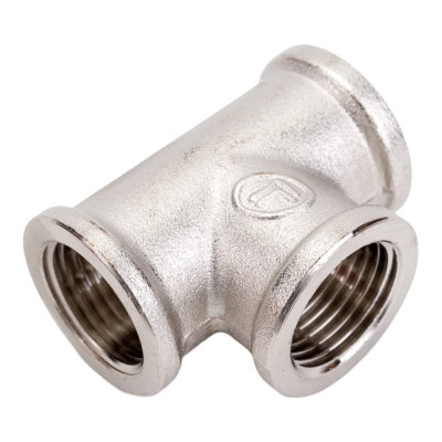 Тройник резьбовой DOUBLE-LIN латунный никелированный В/В/В 3/4" LL6016 (3/4")