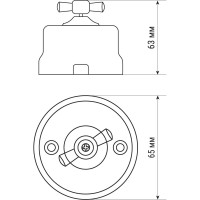Поворотный фарфоровый выключатель TDM ELECTRIC с ручкой бантик 10А белый «Болонь» SQ1820-0001