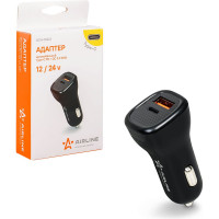 Автомобильный адаптер AIRLINE Type-C PD + QC 3.0, 36 Вт, 12/24 В ACH-CQC3