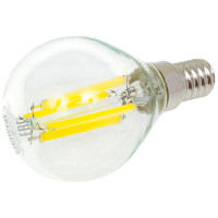 Светодиодная лампа General Lighting Systems Филамент прозрачный E14 12Вт 230В 950Лм 6500К Холодный белый свет Шар GLDEN-G45S-12-230-E14-6500 661011
