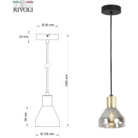 Подвесной потолочный светильник Rivoli Kassandra 3118201 1xЕ14, 40 Вт, модерн Б0054675