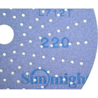 Шлифовальный круг CERAMIC L712T 150 мм на липучке с мультипылеотводом, P220, 5 шт Sunmight 76511R