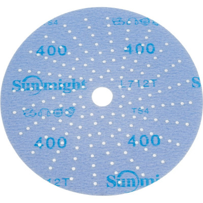 Шлифовальный круг CERAMIC L712T 150 мм на липучке с мультипылеотводом, P400, 5 шт Sunmight 76516R
