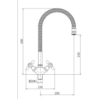 Смеситель для кухни FASHUN белый/хром, гайка, гибкий излив, силумин A43127-8