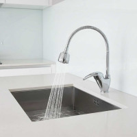 Смеситель для кухни FASHUN хром ф40 - гайка, гиб. излив/2 режима, латунь A4303