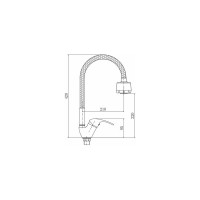 Смеситель для кухни FASHUN хром ф40 - гайка, гиб. излив/2 режима, латунь A4303