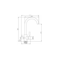 Смеситель для кухни FASHUN хром, фильтр ф35, латунь A4397