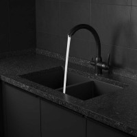 Смеситель для кухни FASHUN черный, фильтр - гайка ф35, латунь A4399-7