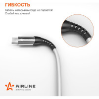 Кабель AIRLINE USB - micro USB 1м, белый Soft-Touch ACH-C-45