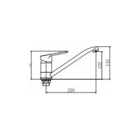 Смеситель для кухни FASHUN хром, ф40, гайка, латунь A4907