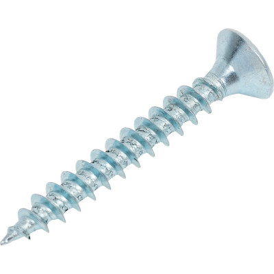 Универсальный саморез КВАДРА 4.5x35 белый, потайная голова, цинк, уп. 12 шт. 453035012812