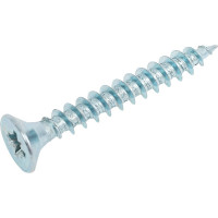 Универсальный саморез КВАДРА 4.5x35 белый, потайная голова, цинк, уп. 12 шт. 453035012812