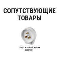 Розетка TDM ELECTRIC 32А 250В 2Р+РЕ СУ белая SQ1812-0006