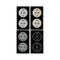 Стеклянная рамка OneKeyElectro Garda (для серии Florence) 2 поста, вертикальная, цвет чёрный 2234950