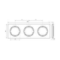 Стеклянная рамка OneKeyElectro Garda (для серии Florence) 3 поста, цвет белый 2234926