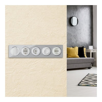 Стеклянная рамка OneKeyElectro Garda (для серии Florence) 5 постов, цвет серый 2234938