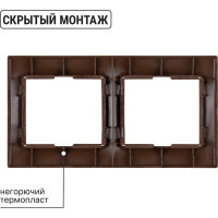 2-х постовая горизонтальная рамка TDM ELECTRIC  "ЭКО" бук "Таймыр" SQ1814-0326