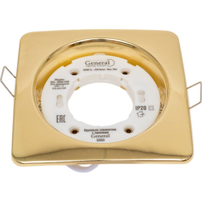 Встраиваемый светильник General Lighting Systems без подсветки GX53, 107х38мм, квадрат объемный, золото, IP20 GCL-GX53-H38-G 661201