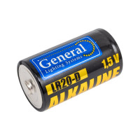 Батарейка General Lighting Systems GBAT-LR20 (D) щелочная 2pcs/shr 800579