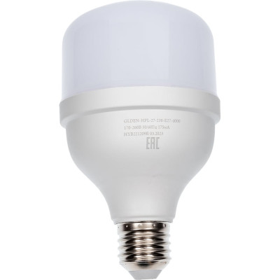 Универсальная высокомощная светодиодная лампа General Lighting Systems E27, энергоэффективная лампочка – Цилиндр, световой поток 2200 лм (люмен), мощность 27 Вт, нейтральный белый 4000К 661016