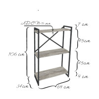 Стеллаж Металл-Завод GUTTA 106x69x34x3 патина/черный GS10669343P2