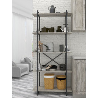 Стеллаж Металл-Завод GUTTA 196x92x34x5 патина/черный GS19692354P2