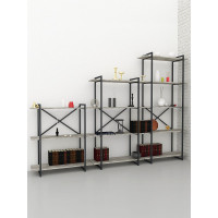 Стеллаж Металл-Завод GUTTA 196x92x34x5 патина/черный GS19692354P2