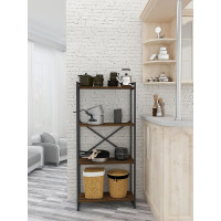 Стеллаж Металл-Завод GUTTA 151x69x34x4 коричневый/черный GS15169344B2