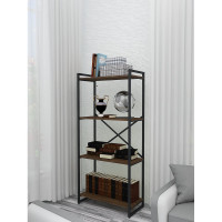 Стеллаж Металл-Завод GUTTA 151x69x34x4 коричневый/черный GS15169344B2