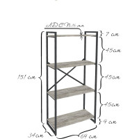 Стеллаж Металл-Завод GUTTA 151x69x34x4 патина/черный GS15169344P2