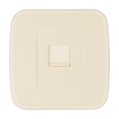 Розетка компьютерная TDM ELECTRIC слоновая кость (RJ-45) открытой установки IP20, серия "Дача" Народная SQ1824-0024