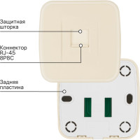 Розетка компьютерная TDM ELECTRIC слоновая кость (RJ-45) открытой установки IP20, серия "Дача" Народная SQ1824-0024