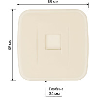 Розетка компьютерная TDM ELECTRIC слоновая кость (RJ-45) открытой установки IP20, серия "Дача" Народная SQ1824-0024
