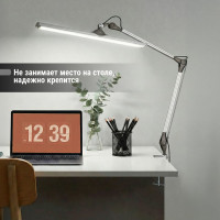 Светодиодный светильник TDM ELECTRIC струбцина СН-60, 2 колена, 220 В, 14Вт, 5000 К, серебяный-черный, SQ0337-0165