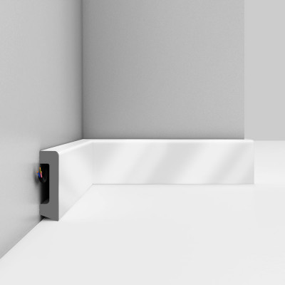 Плинтус напольный Decomaster D234-114ДМ 58x16x2400 мм белый глянец D234-114 ДМ