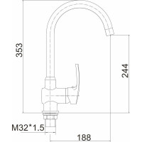 Смеситель для кухни FASHUN ф40 хром, гайка, латунь A4066