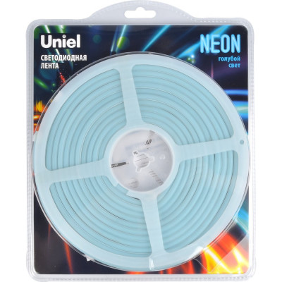 Гибкая светодиодная лента Uniel NEON ULS-N01-2835-120LED/m-6mm-IP67-DC12V-9W/m-5M-LIGHTBLUE UL-00009091