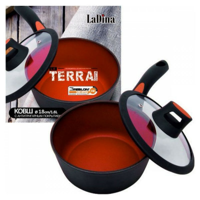 Ladina Ковш TERRACOTTA алюминиевый с антипригарным покрытием Д18см 1,6л 50018