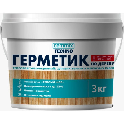 Акриловый герметик для дерева CEMMIX Теплый шов 84735742