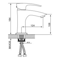 Смеситель для умывальника Gappo 35к G1007-7 литой, п/гайку, белый, хром 543683