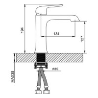 Смеситель для умывальника Gappo 35к G1050-8 хром 544125