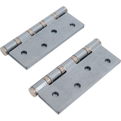 Стальная петля PUERTO 100х75х2.5, 4 кольца, плоский колпачок, супер сатин хром, 2 шт. IN100-4S FH SSC