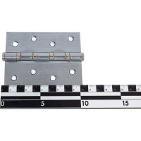 Стальная петля PUERTO 100х75х2.5, 4 кольца, плоский колпачок, супер сатин хром, 2 шт. IN100-4S FH SSC