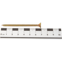 Универсальный саморез КВАДРА 5x70 желтый, потайная голова, цинк, уп. 6 шт. 504070068120