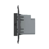 Розетка USB type C+A LIVOLO с блоком питания 36W, цвет черный (механизм) VL-FCUA18W.UC18W-2BP