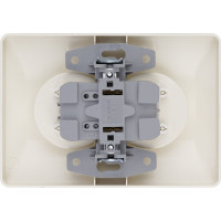 Розетка двойная слоновая кость, 10А 250В серия "Ильмень" TDM ELECTRIC SQ1823-0111