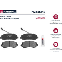 Тормозные колодки дисковые передние Opel Movano B 10-, Renault Master III 10- MARSHALL M2625147