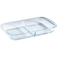 Стеклянная прямоугольная форма appetite 39x23x5 см 2.8 л с разделителем PLS4