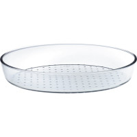 Стеклянная овальная форма appetite 35x24x6 см 3.2 л рифленое дно PLD10
